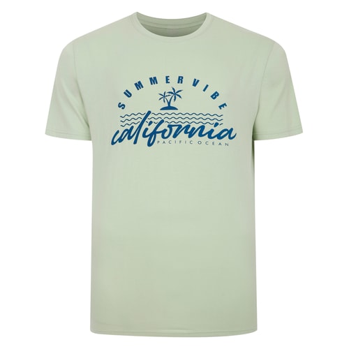 Bigdude California Print T-Shirt Light Green